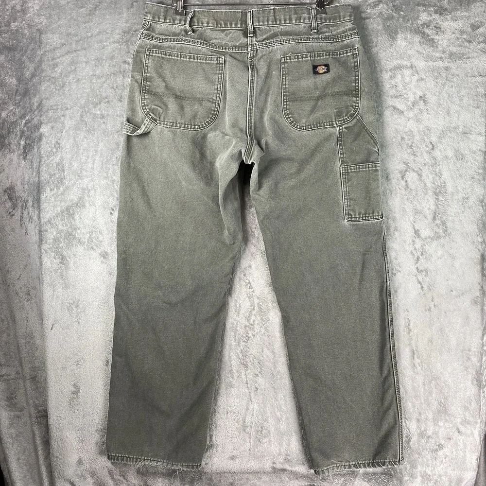 Dickies Pants Mens‎ Size 38x32 (fit 37x30) Green Canvas Carpenter Skater Grunge